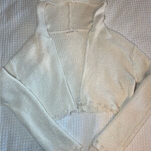 SOLD Cream Ribbed Shrug with Turtleneck